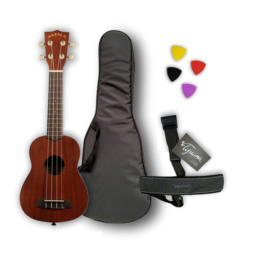 Ukelele Soprano Electroacustico Makala by Kala MK-SE + Funda + Correa + Puas