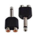 Adaptador 2 Jack RCA a Plug Mono 6.5 Artekit (6.5MDRCA) Plastico