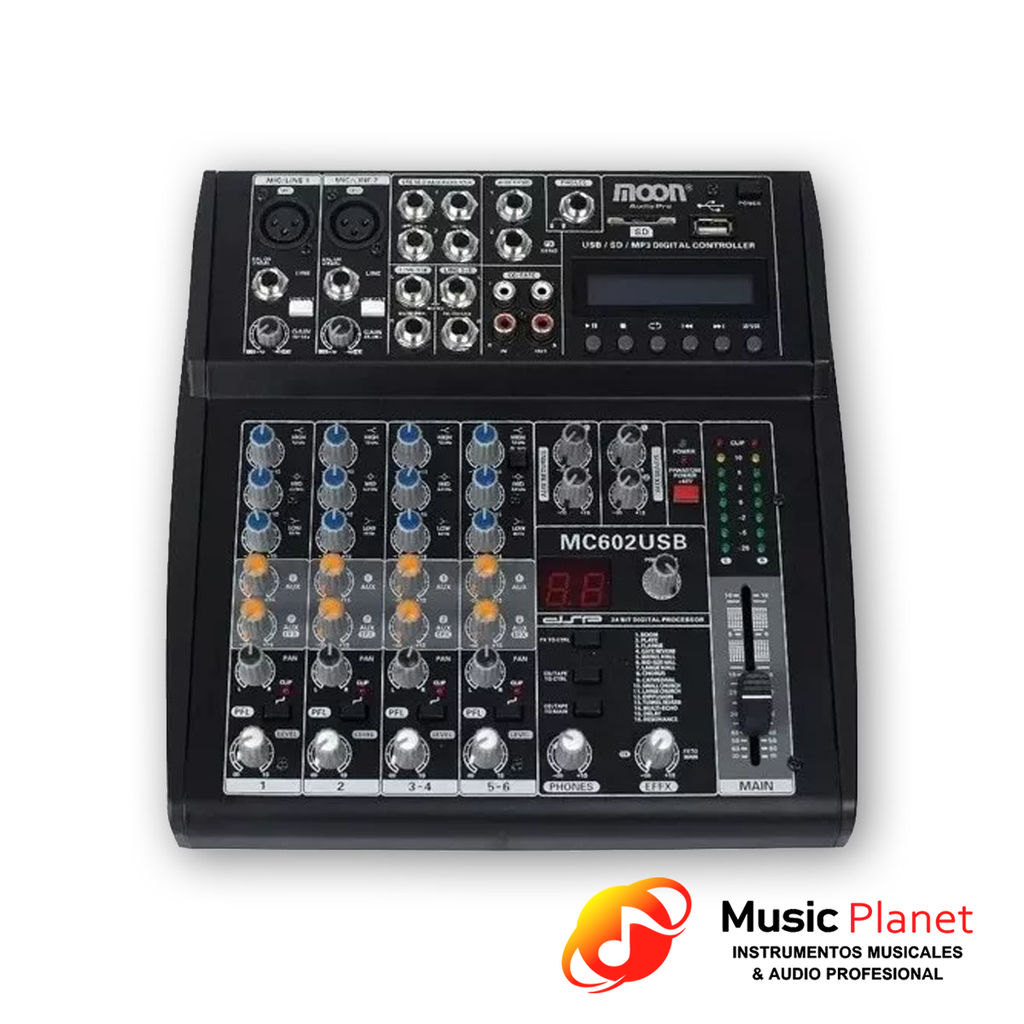 Mixer Moon Audio Pro MC602USB 6 Canales USB