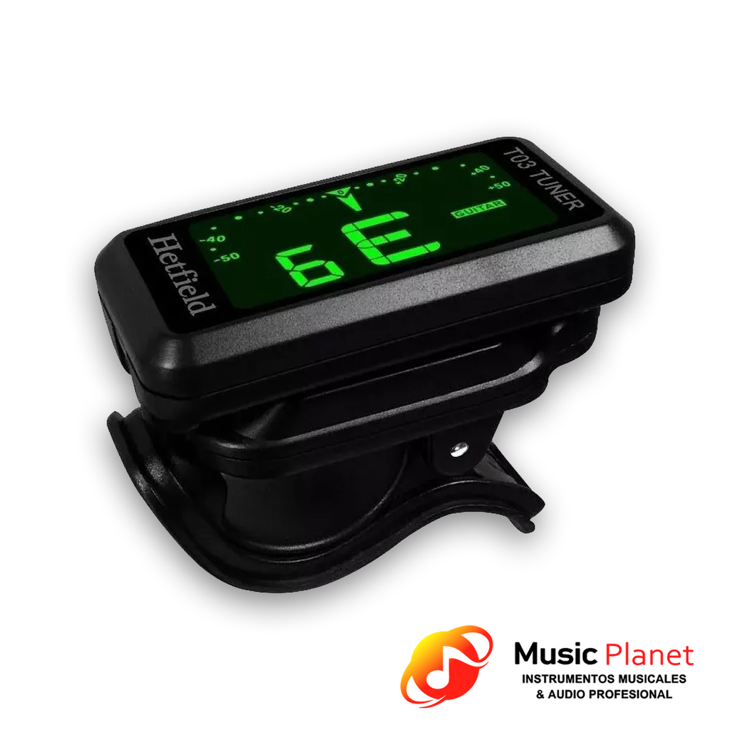 Afinador de Guitarra/Bajo/Ukelele/Violin Hetfield T03