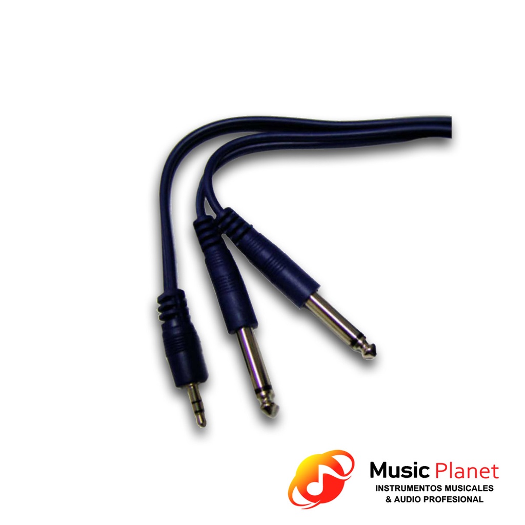 Cable Armado Plug Stereo 3.5 a 2 Plug Mono 6.5 - 2mts Artekit (C3.5STX26.5M2)