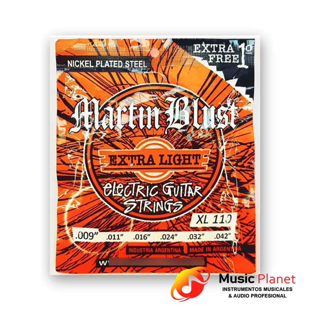 Encordado Guitarra Electrica Martin Blust XL110               