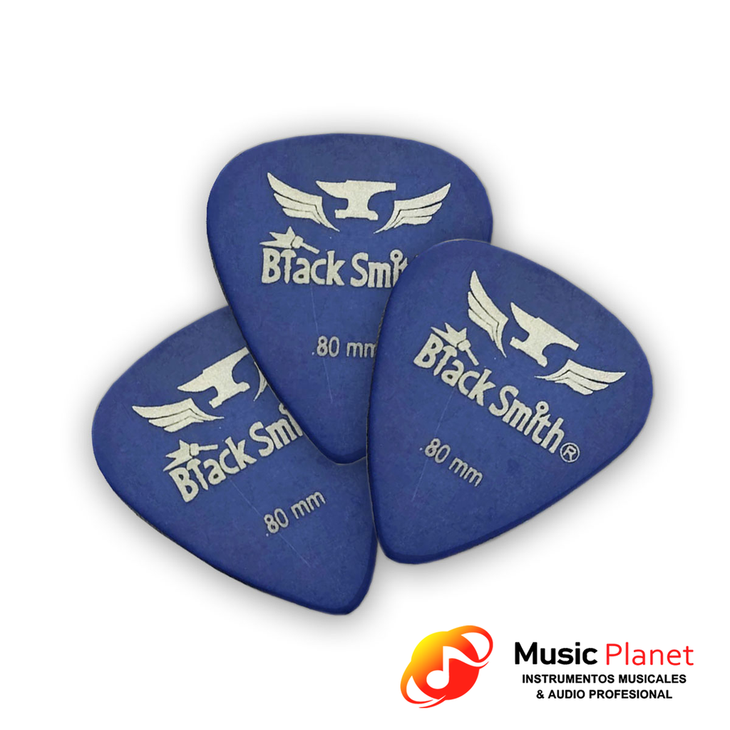 Puas Guitarra / Ukelele Black Smith P005BK-M 0.80 Carbon (x3)