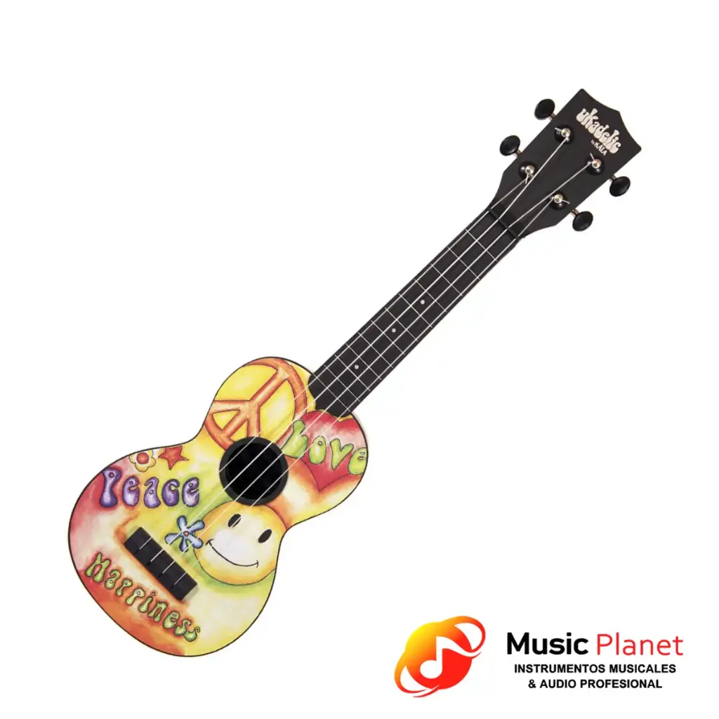 Ukelele Ukadelic by Kala KA-SU Peace Love Soprano ABS 