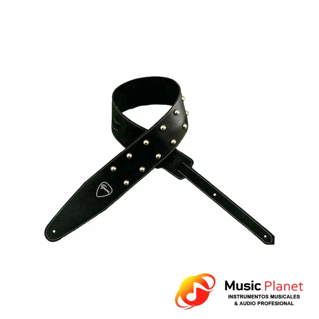 Correa Guitarra Cuero y Tachas Esfera Tijuana 210-8/Esf - Negro