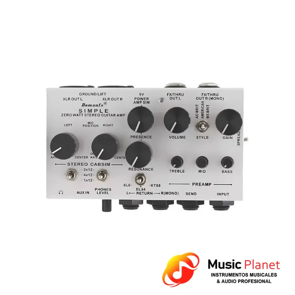 Pedal PreAmp Demon FX - Simple Guitar - Blanco
