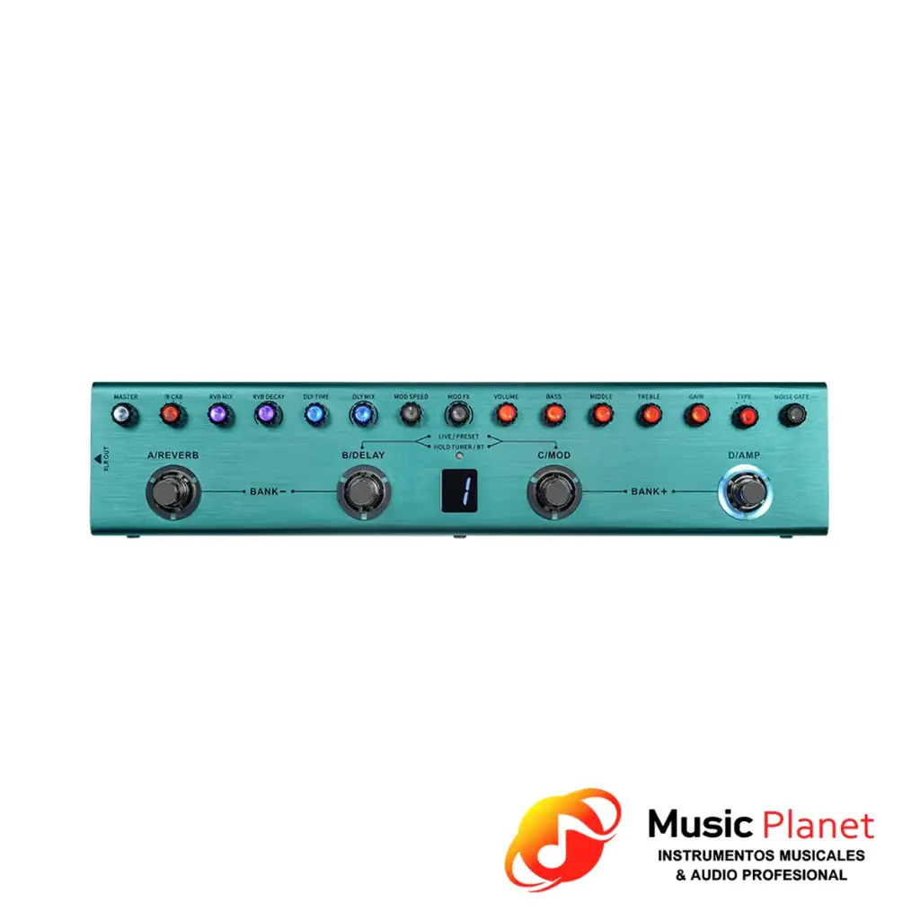 Pedalera Multiefectos M-Vave - Tank G Guitar - Turquesa