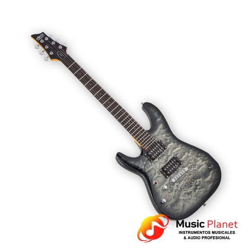 [67750500001] Guitarra Electrica Schecter C-6 Plus Charcoal Burst (para zurdo)