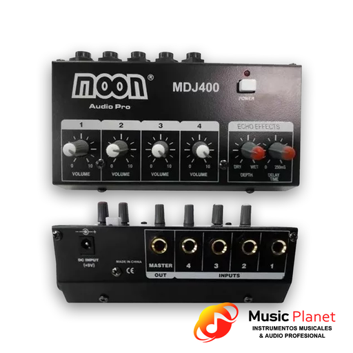 [(7) ME-MDJ400] Mixer de 4 Canales Moon Audio Pro MDJ400
