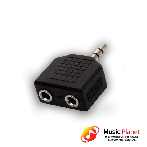 [(7) 3.5S3.5DM] Adaptador 2 Jack Mono 3.5 a Plug Stereo 3.5 (Artekit 3.5S3.5DM) Plastico