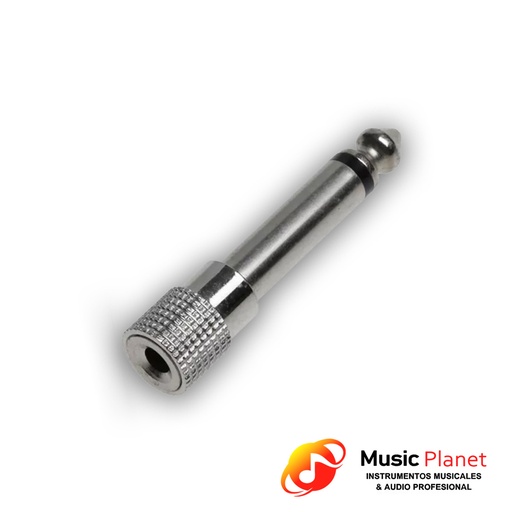 [(7) 6.5M3.5MM] Adaptador Jack Mono 3.5 a Plug Mono 6.5 Artekit (6.5M3.5MM) Metalico