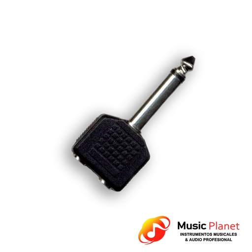 [(7) 6.5M3.5DS] Adaptador 2 Jack Stereo 3.5 a Plug Mono 6.5 (Artekit 6.5M3.5DS) Plastico
