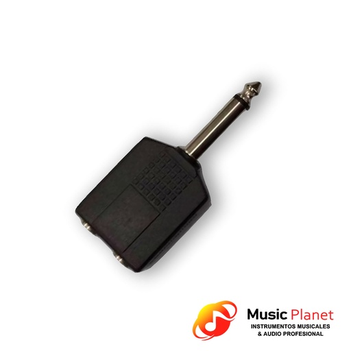 [6.5M6.5DM] Adaptador 2 Jack Mono 6.5 a Plug Mono 6.5 (Artekit 6.5M6.5DM) Plastico