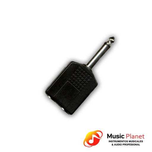 [6.5M6.5DS] Adaptador 2 Jack Stereo 6.5 a Plug Mono 6.5 (Artekit 6.5M6.5DS) Plastico