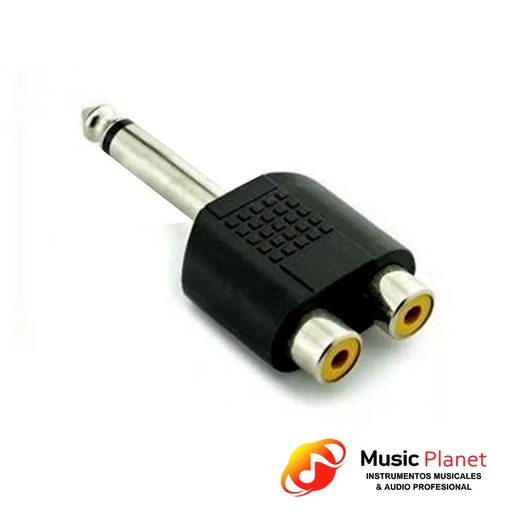 [(7) 6.5MDRCA] Adaptador 2 Jack RCA a Plug Mono 6.5 Artekit (6.5MDRCA) Plastico