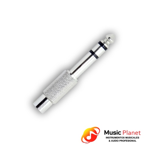 [(7) 6.5S3.5SM] Adaptador Jack Stereo 3.5 a Plug Stereo 6.5 (Artekit 6.5S3.5SM) Metalico