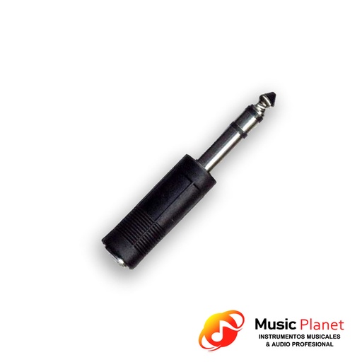 [(7) 6.5S6.5M] Adaptador Jack Mono 6.5 a Plug Stereo 6.5 (Artekit 6.5S6.5M) Plastico