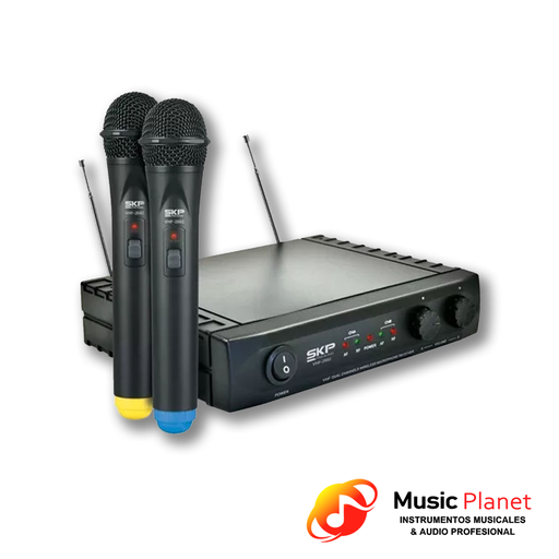 [A381] Microfonos Inalambricos (x2) SKP Pro Audio VHF 2682 