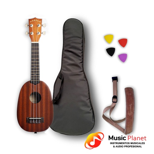 [(18)  CB-MKP-FD-CR-PA] Ukelele Soprano Makala by Kala MK-P + Funda + Correa + Puas