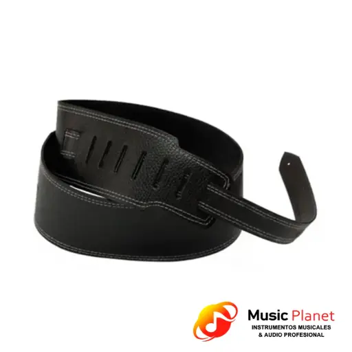 [(14) 210-8] Correa de Guitarra / Bajo Tijuana 210-8 de Cuero Negro