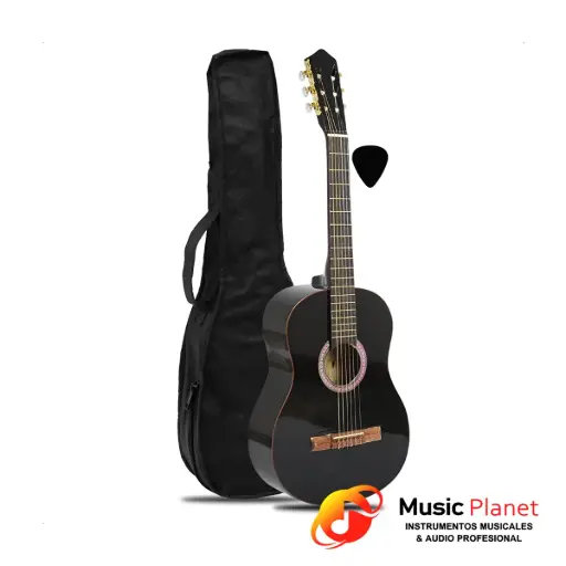 [(15) 102202001] Guitarra Clasica / Criolla Morrison GE-01 4/4 - Negra - Funda 