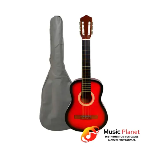 [(15) 102202001] Guitarra Clasica / Criolla Morrison GE-01 4/4 - Roja - Funda  