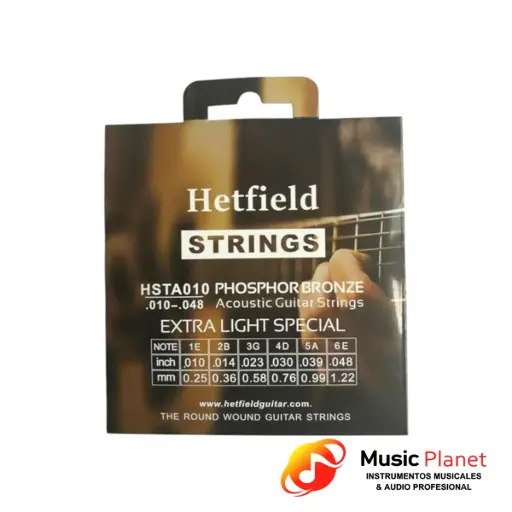 [(7) HSTA010] Encordado Guitarra Acústica Hetfield HSTA010