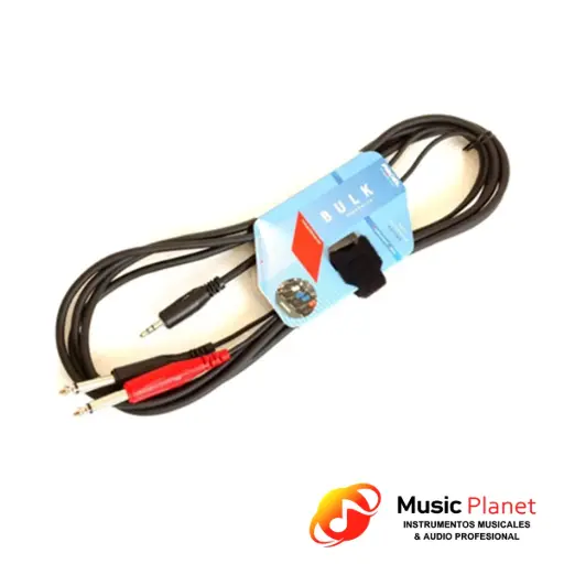 [(14) BULK505LU3] Cable 2 Plug 6.3 - Mini Plug Stereo 3.5 Proel - 1,8mts. 