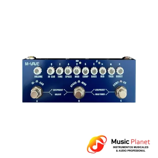 [(22D) 2209151435482848] Pedalera Multiefectos M-Vave - CUBE BABY BASS - Azul 